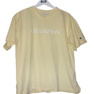 EUC, Women's Large Pale Yellow Short Sleeve Champion T